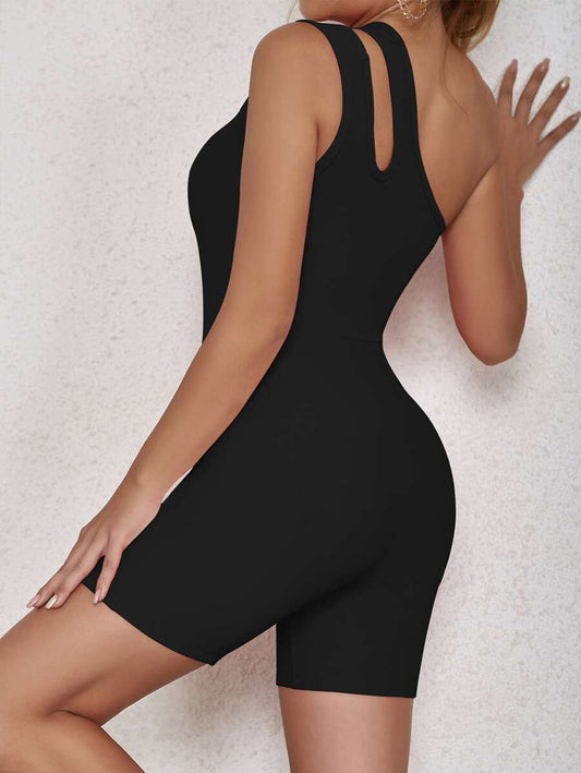 Body de Mujer color Negro /Liso, corto, medio hombro