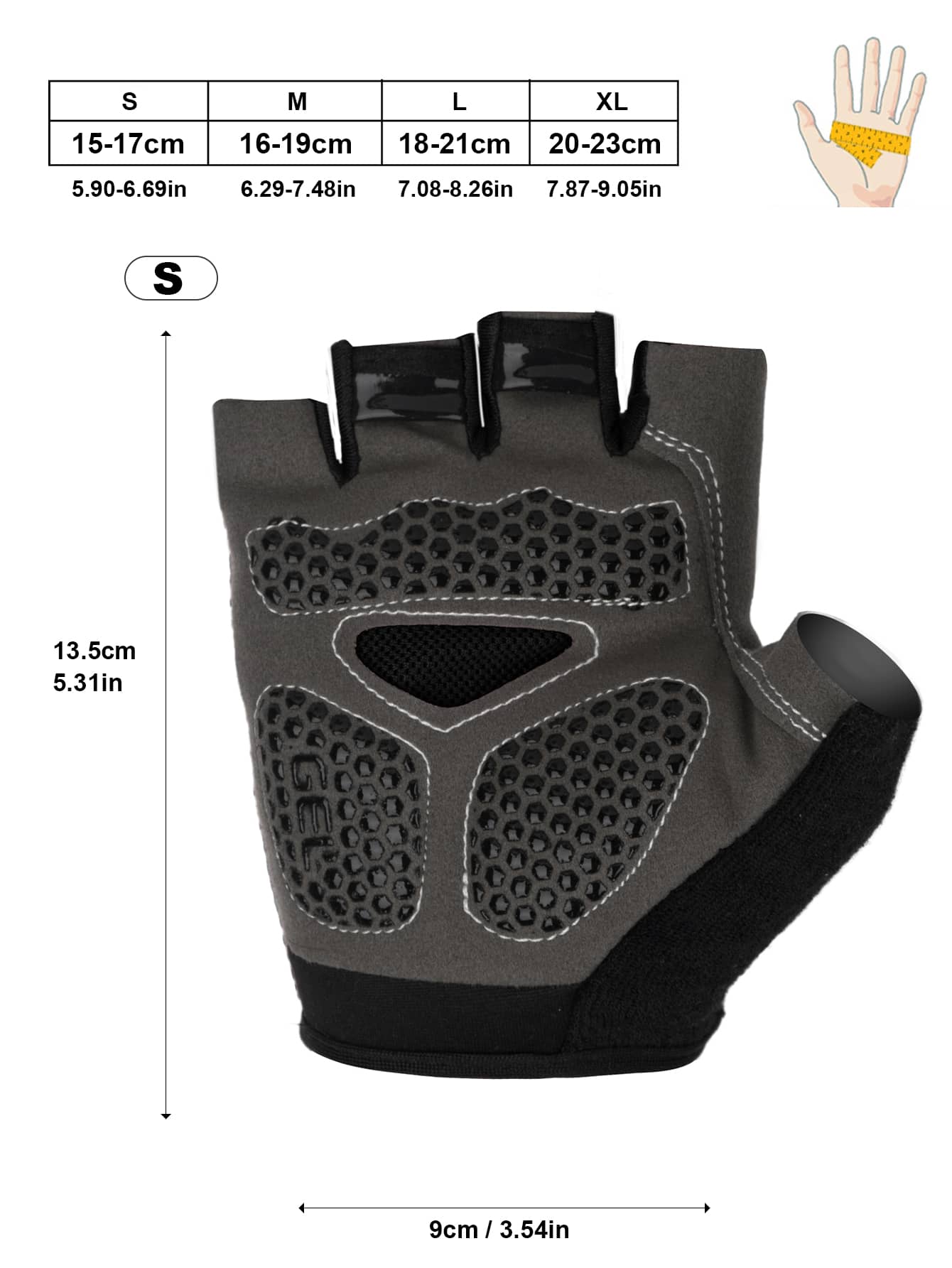Guante de Unisex color Negro /Detalles en Gris