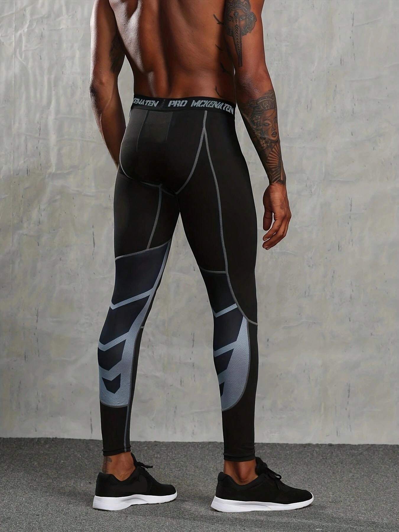 Men's High Elasticity & Quick-Drying & Thermal Compression Sports Cropped Leggings For Running, Basketball, And Training | SHEIN USA