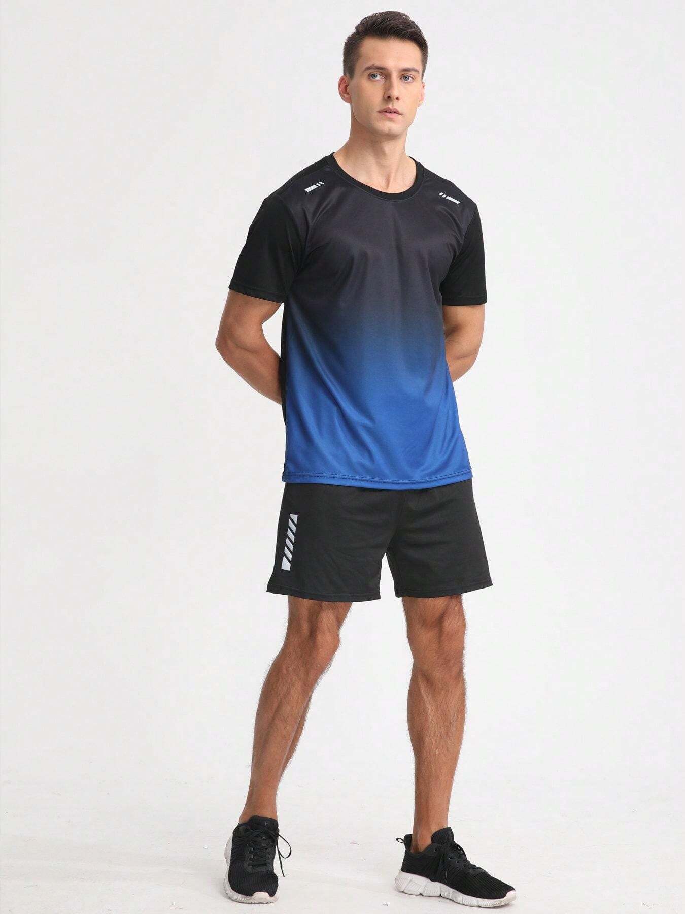 Franela Manga Corta de Hombre color Azul /Degradado