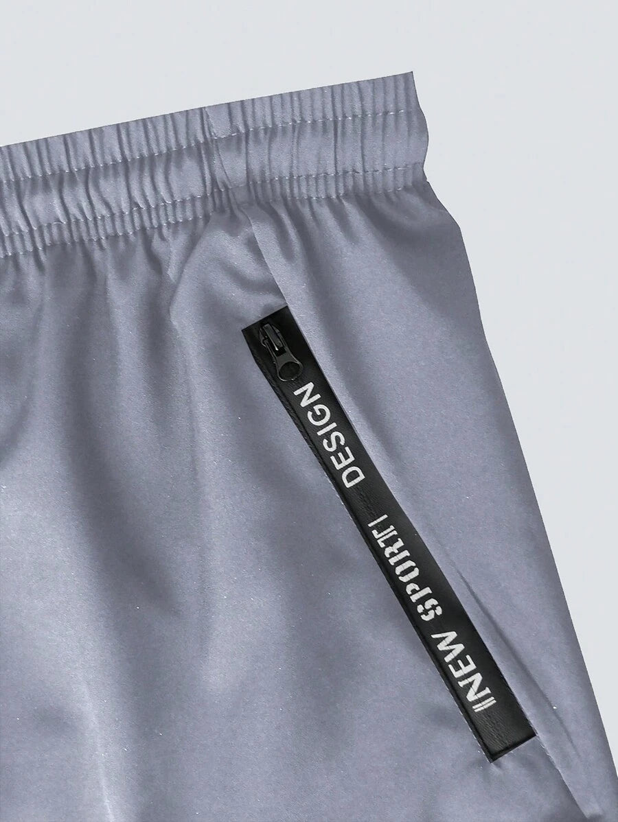Short de Hombre color Gris /Liso, Con Bolsillos