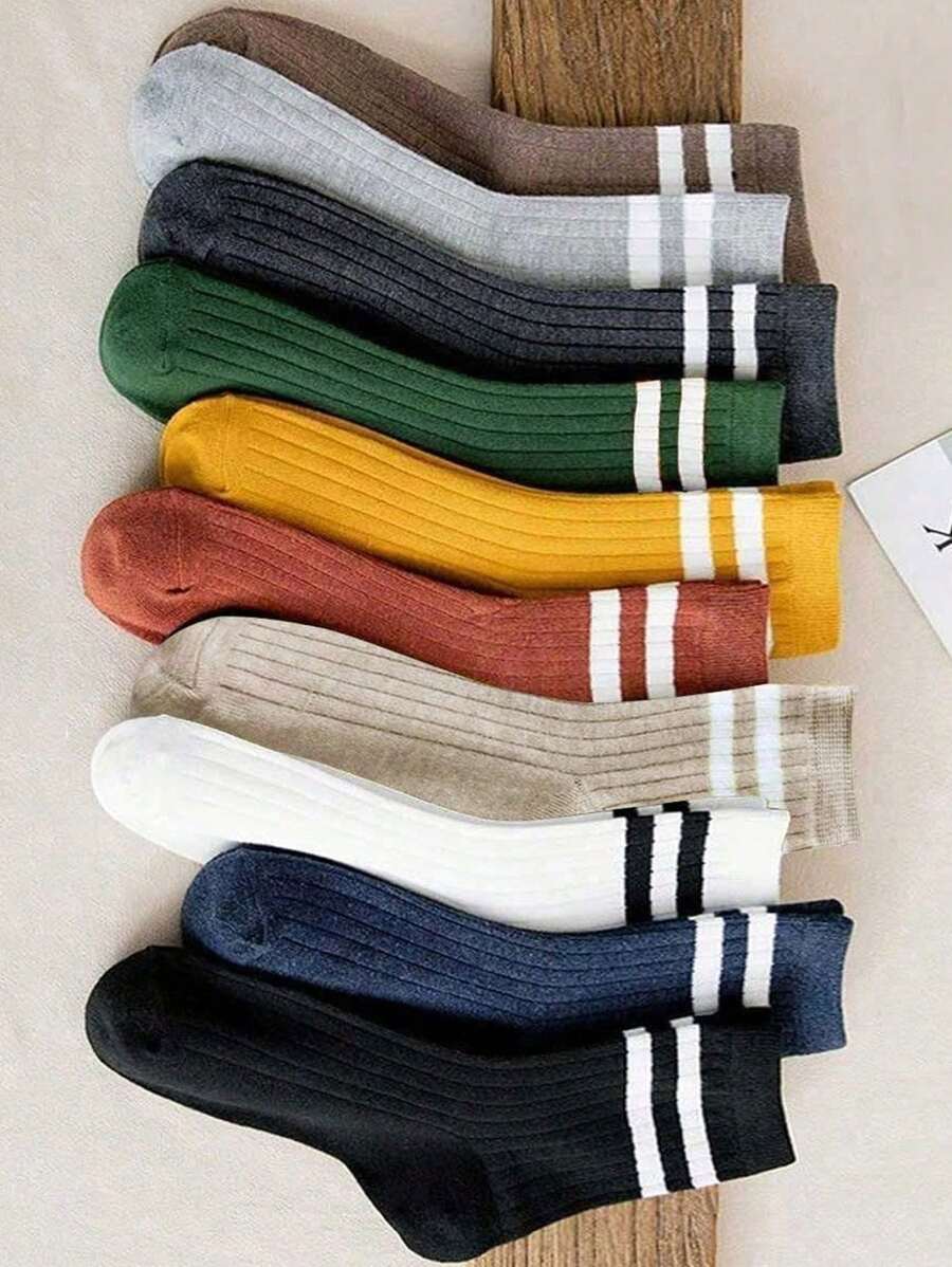 Medias de Unisex color Multicolor /Lineas Blancas
