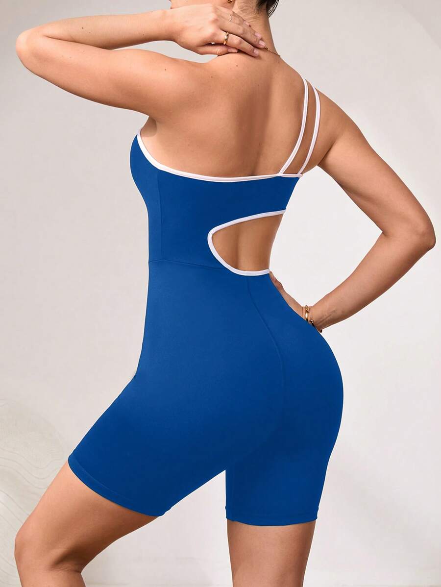 Body Corto de Mujer color Azul /Abertura en el Abdomen