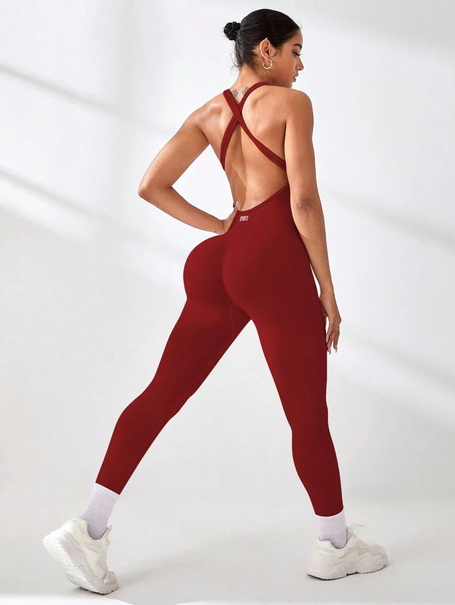 Body Largo de Mujer color Rojo /Espalda Cruzada
