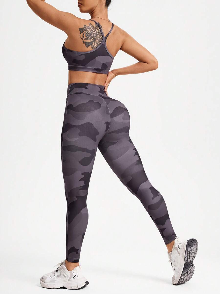 Conjunto 3pzs de Mujer color Gris /Camuflajeado con franela