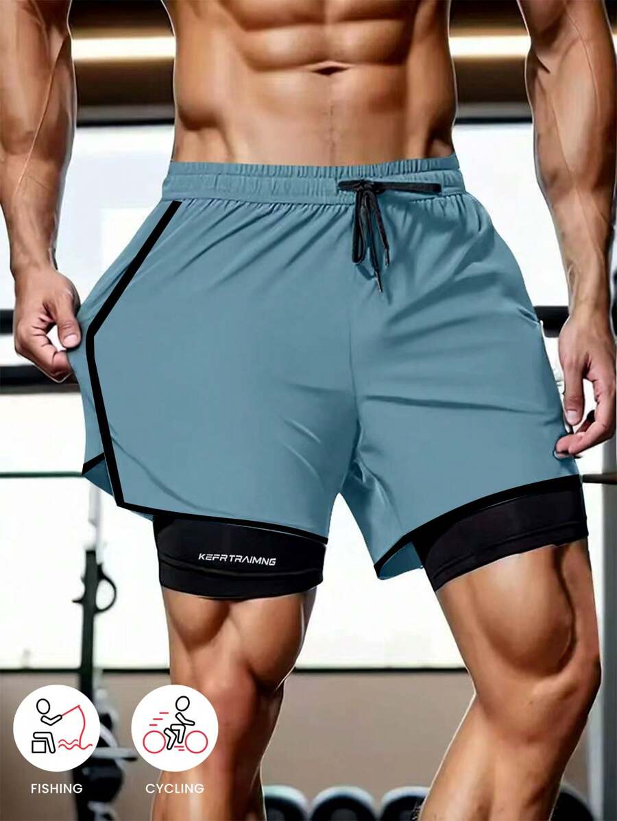 Short con Licra de Hombre color Azul /Quick dry