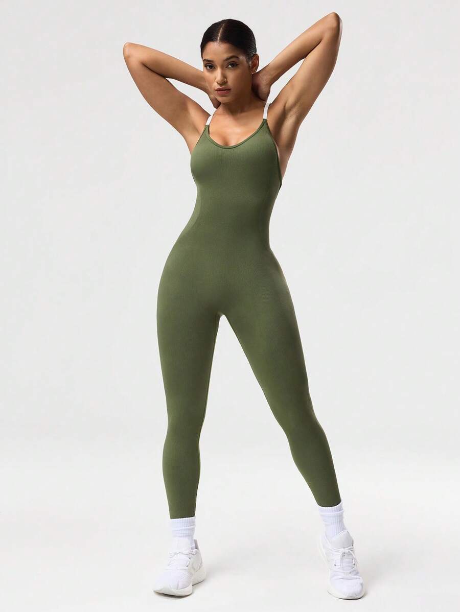 Body Largo de Mujer color Verde /Espalda cruzada