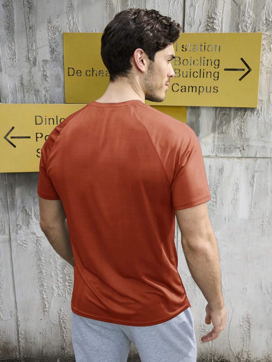 Franela Manga Corta de Hombre color Naranja /Dri-Fit, Run