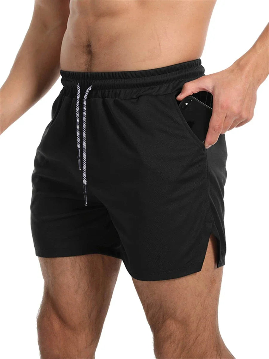 Short de Hombre color Negro /Con Bolsillos y Enganche de Toalla