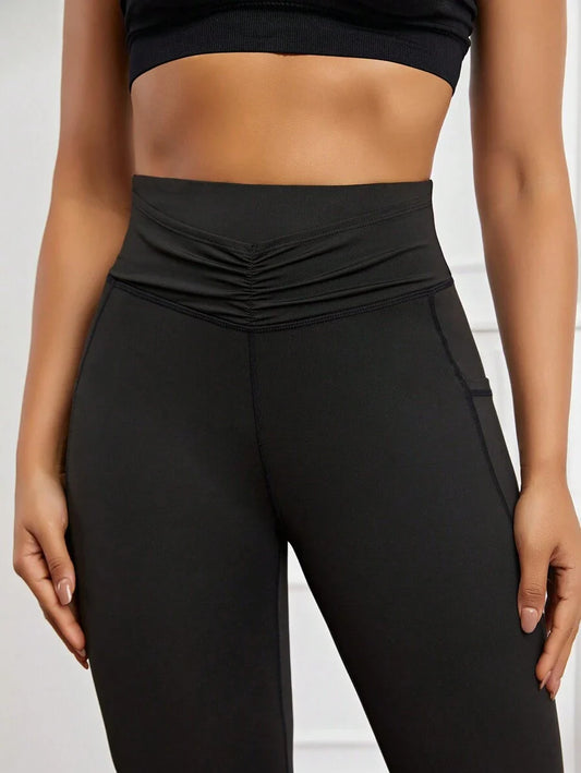 Legging de Mujer color Negro /Tummy Control, Con Bolsillos