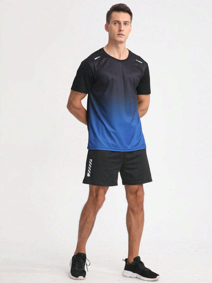 Franela Manga Corta de Hombre color Azul /Degradado