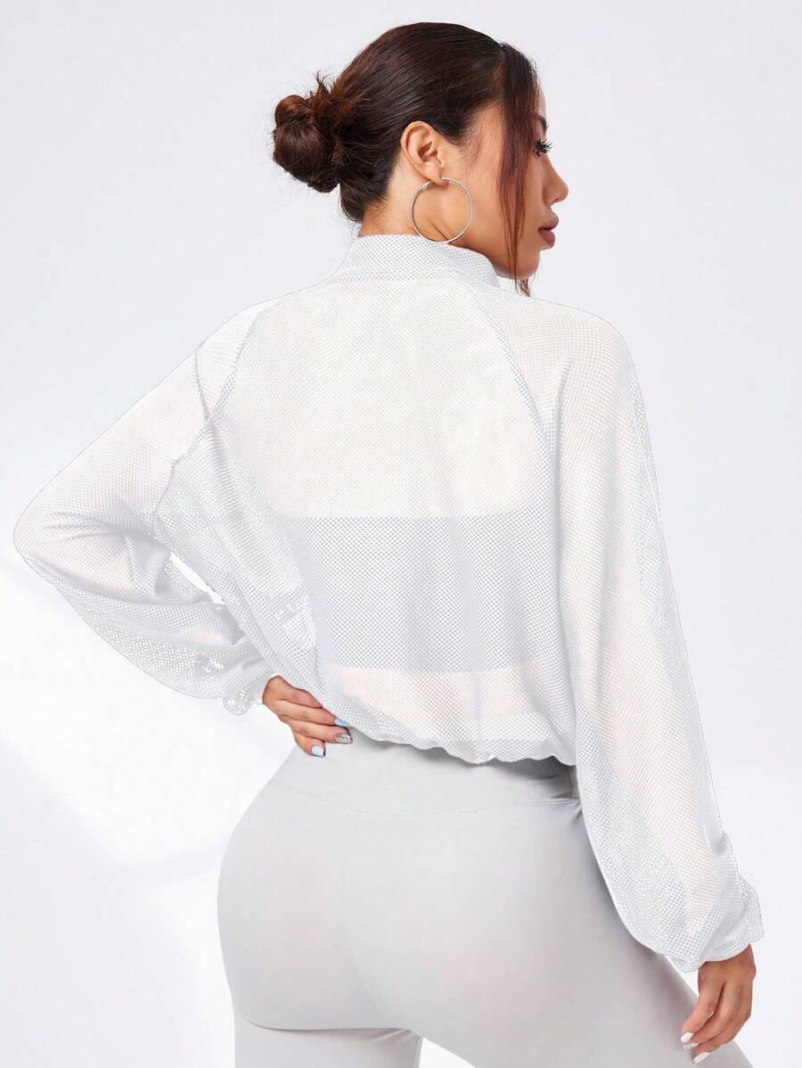 Chaqueta de Mujer color Blanco /Con Cierre, Bolsillos