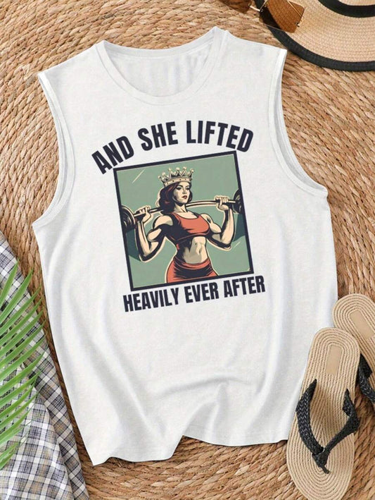 Franela sin Mangas de Mujer color Blanco /And She Lifted Heavily Ever After