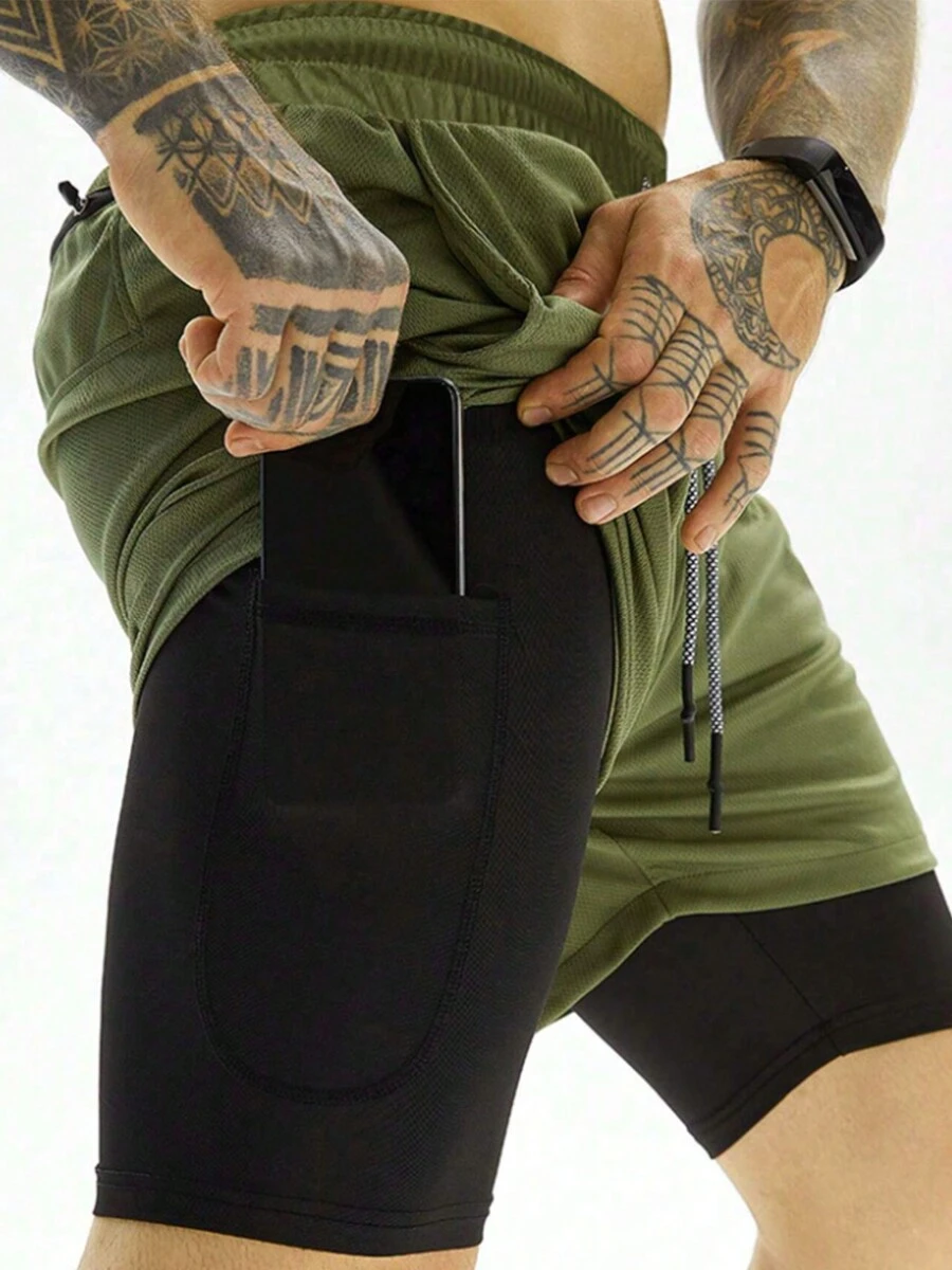 Short con Licra de Hombre color Verde /Con Bolsillo