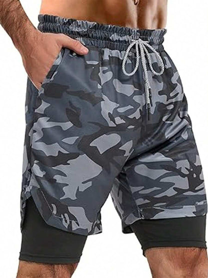 Short con Licra de Hombre color Gris /Con Bolsillo, Camuflaje