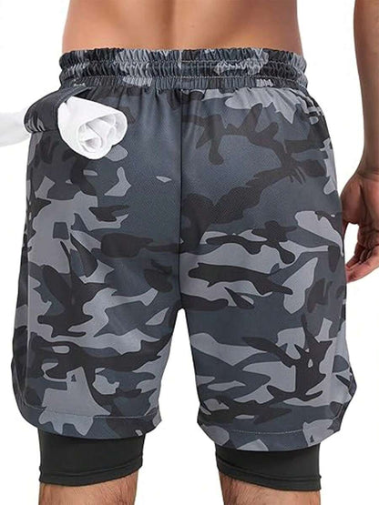Short con Licra de Hombre color Gris /Con Bolsillo, Camuflaje