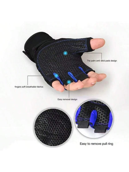 Guante de Unisex color Negro /Con Azul