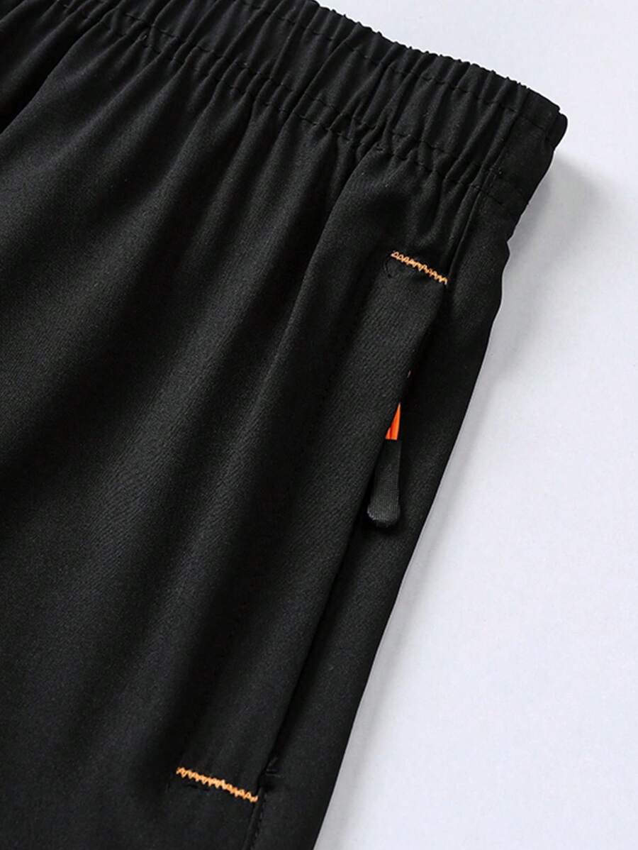 Short de Hombre color Negro /Con Bolsillos y Enganche de Toalla