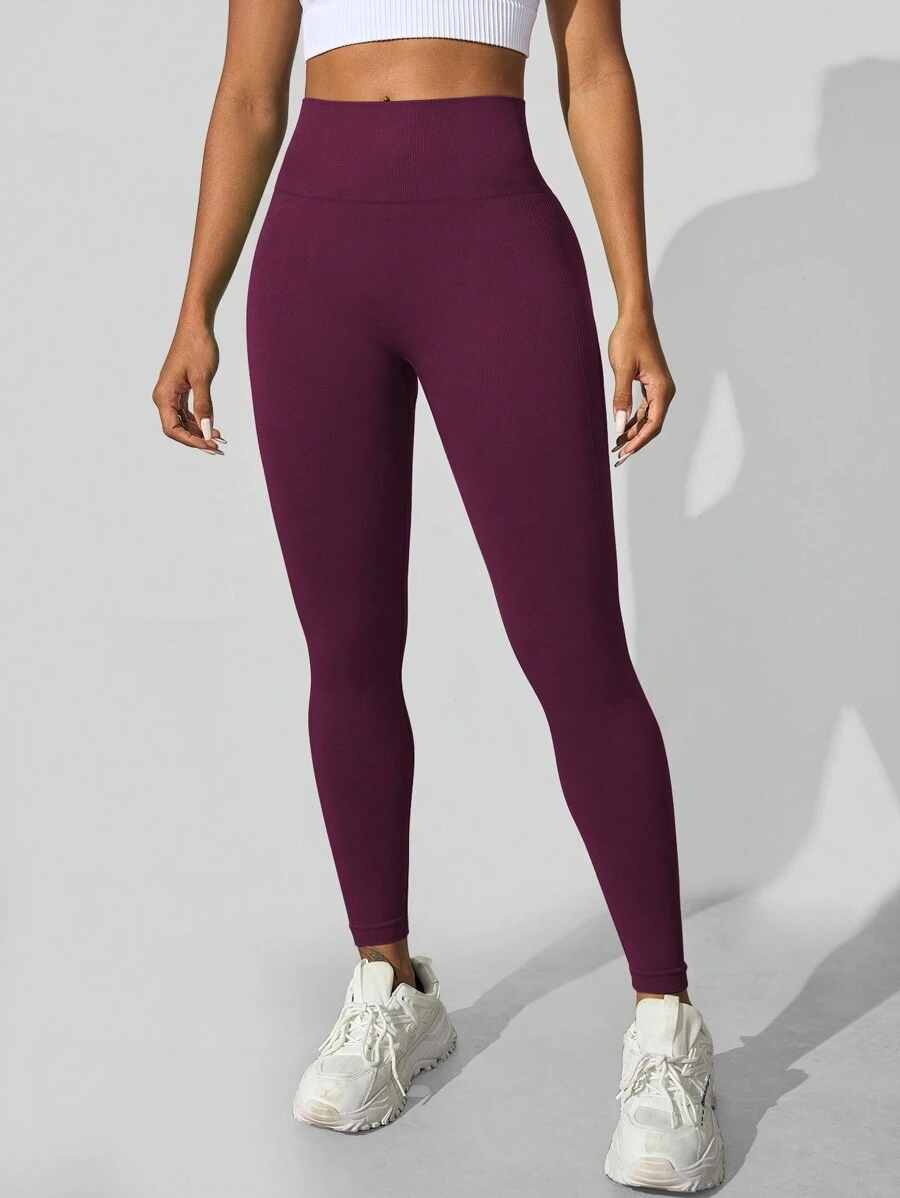 Legging de Mujer color Vinotinto /Cintura  alta, Con Arrunchado