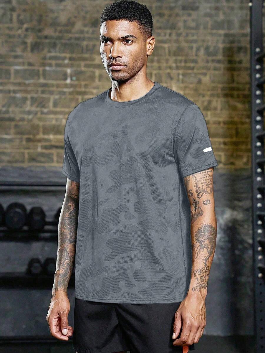 Franela Manga Corta de Hombre color Gris /Camuflaje