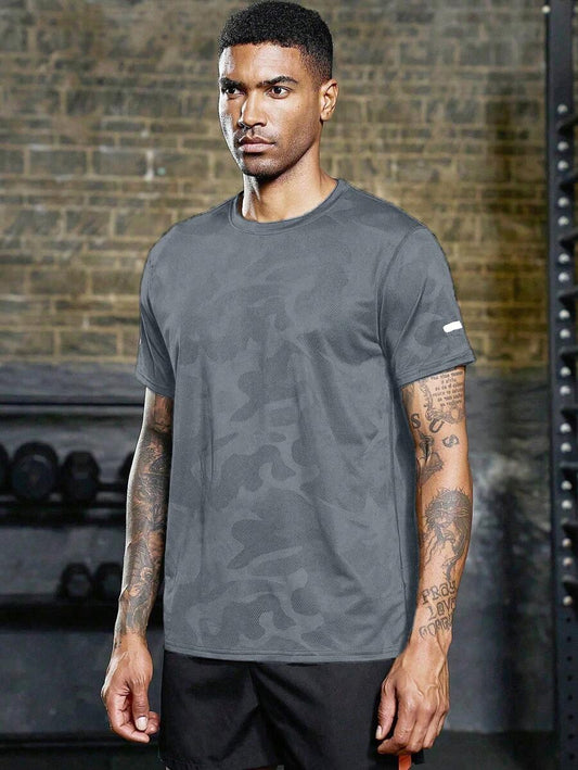 Franela Manga Corta de Hombre color Gris /Camuflaje