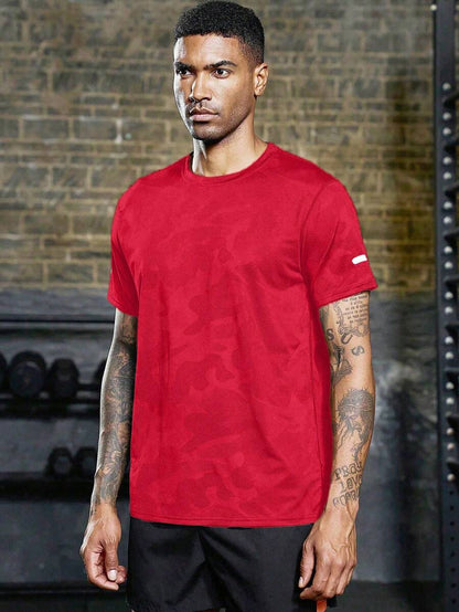 Franela Manga Corta de Hombre color Rojo /Camuflaje