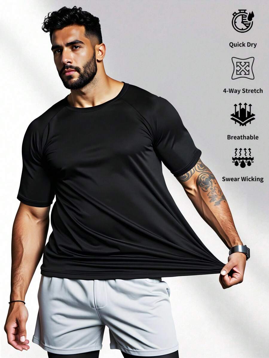 Franela Manga Corta de Hombre color Negro /Dri-Fit