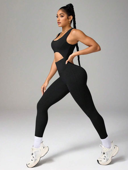 Body Largo de Mujer color Negro /Abertura en el Abdomen