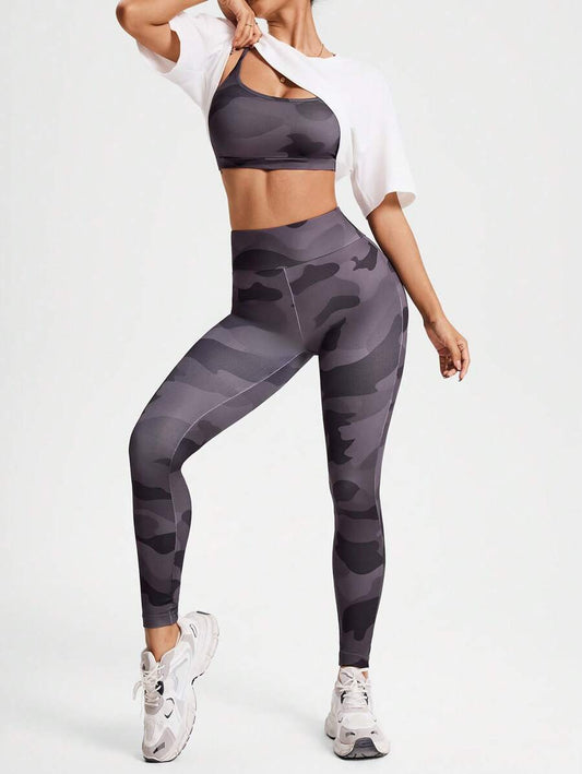Conjunto 3pzs de Mujer color Gris /Camuflajeado con franela