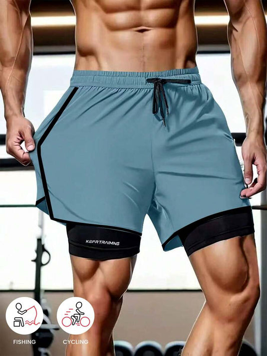Short con Licra de Hombre color Azul /Quick dry