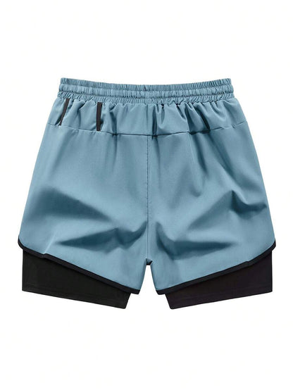 Short con Licra de Hombre color Azul /Quick dry