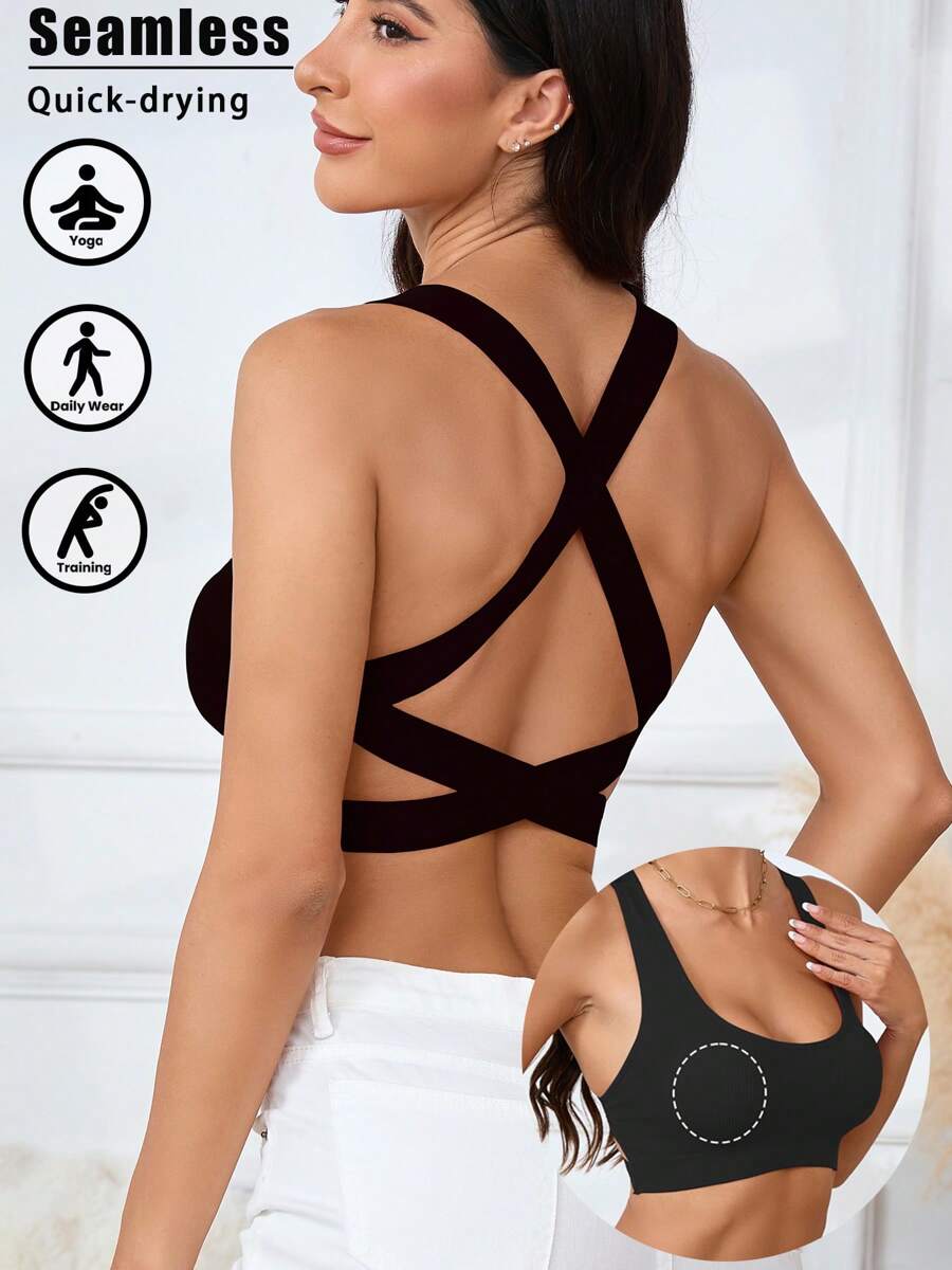 Top de Mujer color Negro /Espalda Cruzada