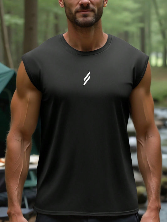 Men's Wide Shoulder Gym Vest, Lightweight Breathable Fabric, Suitable For Boxing, Cardio, Weight Training, Sporty Design For Sweat-Intensive Summer Workouts | SHEIN USA