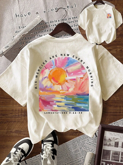 Franela Manga Corta de Mujer color Blanco /Doble estampado