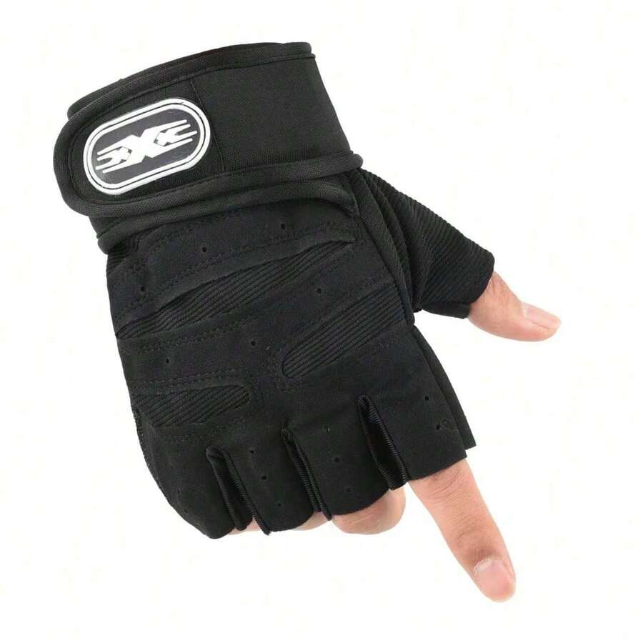 Guante de Unisex color Negro /Soporte en muñeca, antirresbalante