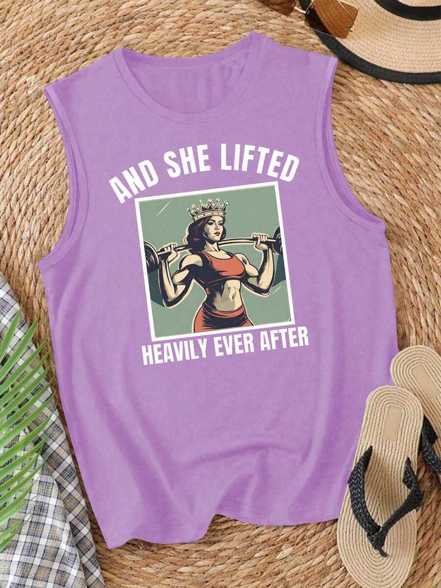 Franela sin Mangas de Mujer color Morado /And She Lifted Heavily Ever After