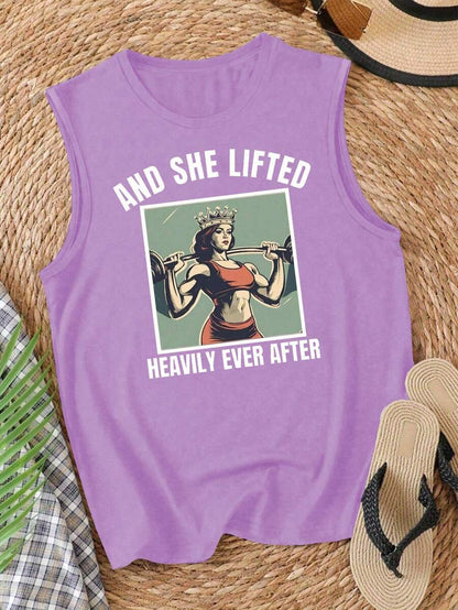 Franela sin Mangas de Mujer color Morado /And She Lifted Heavily Ever After