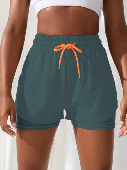 Short con Licra de Mujer color Verde oscuro /Run fast